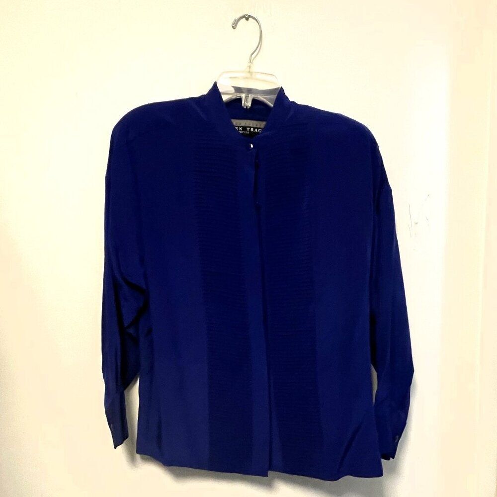 Ellen Tracy Linda Ellard Petite Long Sleeve Women's Silk Shirt